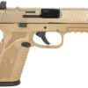 FN 66101382 510 MRD Full Size 10mm Auto 10+1, 4.10" Black Target Crown Steel Barrel, Flat Dark Earth PVD Optic Cut/Serrated Steel Slide & Polymer Frame w/Picatinny Rail, Ambidextrous 2 158118 1