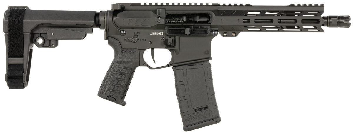CMMG 30AF20AAB Banshee MK4 300 Blackout 30+1 8" Black Nitride Medium Taper Threaded Barrel, EML 7" M-LOK Handguards, Black Armor Cerakote Aluminum Picatinny Rail Receiver, CMMG Zeroed Grips 1 166426