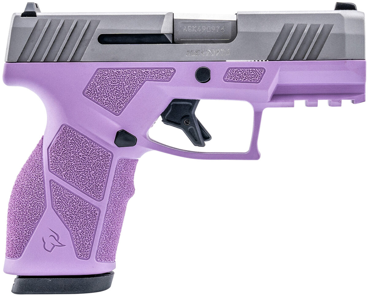 Taurus 1-GX2939LP-10 GX2 9mm Luger 10+1 3.37" Matte Stainless Steel Barrel, Matte Serrated Stainless Steel Slide, Light Purple Polymer Frame w/Picatinny Rail, Polymer Grip 1 170135