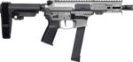 CMMG 99A290FTNG Banshee FE MkGs 9mm Luger 33+1 5" Black Nitride Threaded Barrel, M-LOK Handguard, Tungsten Cerakote Aluminum Receiver w/Picatinny Rail, Black Polymer CMMG RipBrace, CMMG Zeroed Grip 2 184131