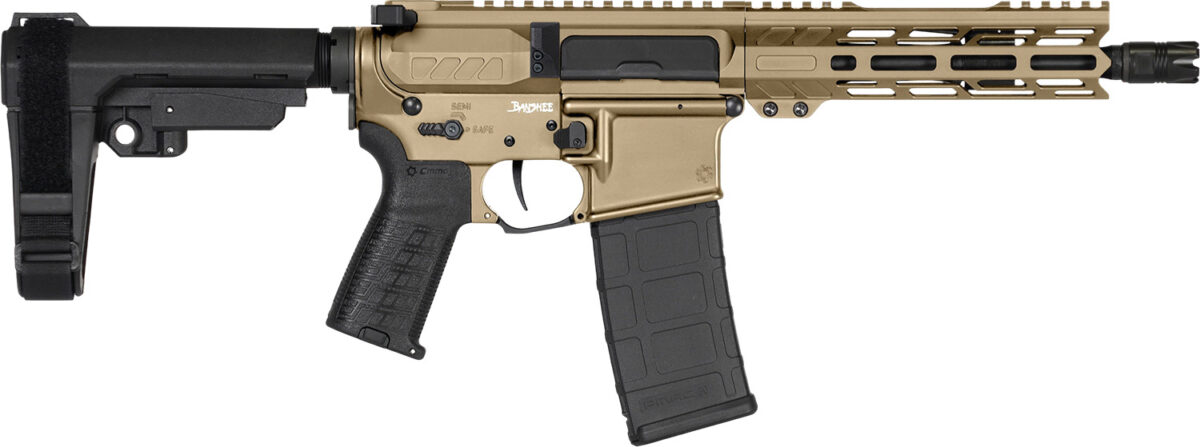 CMMG 30AF20ACT Banshee Mk4 300 Blackout 30+1 8" Black Nitride Threaded Barrel, M-LOK Handguard, Coyote Tan Cerakote Aluminum Receiver w/Picatinny Rail, Black Polymer CMMG RipBrace, CMMG Zeroed Grip 1 184135