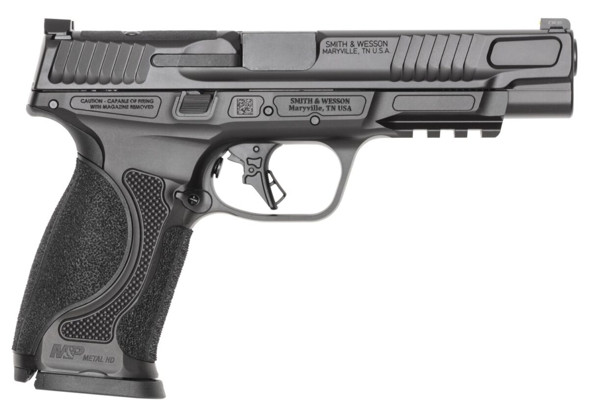 Smith & Wesson 14670 M&P M2.0 Metal 9mm Luger 17+1 5" Black Armornite Stainless Steel Barrel & Optic Ready/Serrated Slide, Black Armornite Stainless Steel Frame w/Picatinny Rail, Interchangeable Palms 1 190569