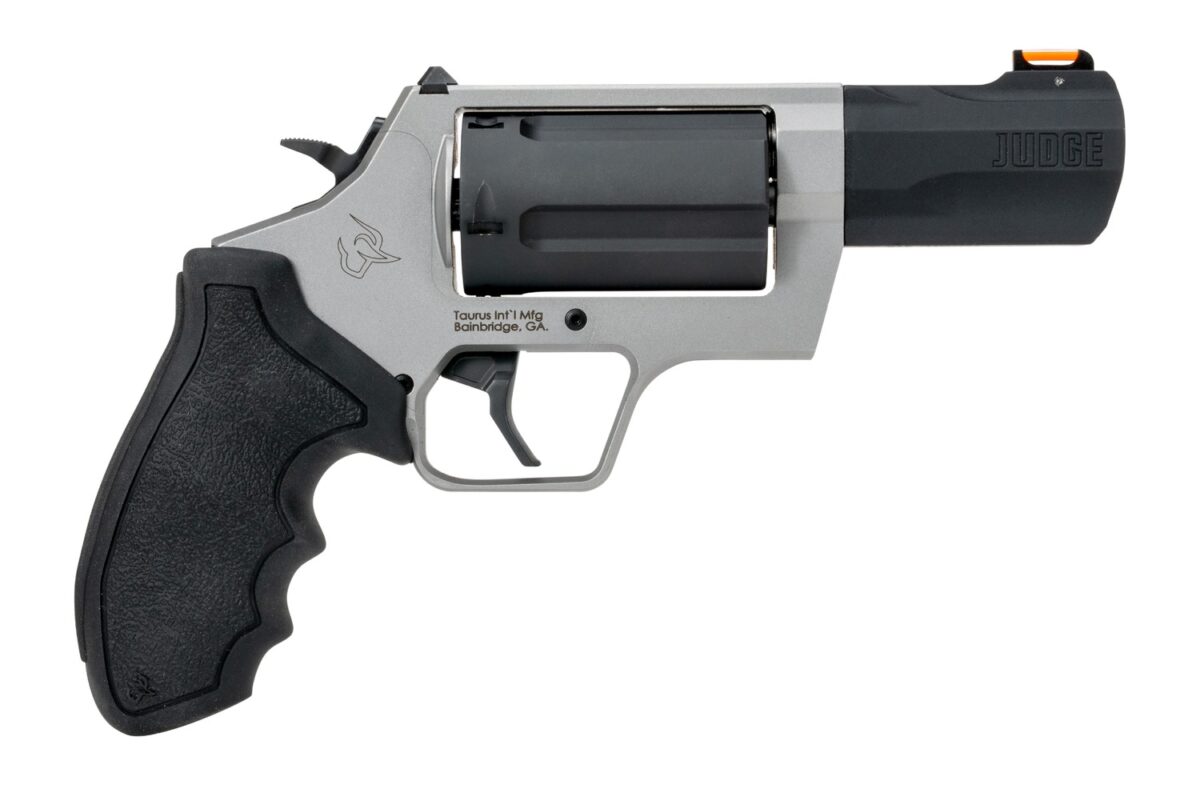 Taurus 2-JUDGE35 Judge 45 Long Colt/410 Gauge 5 Shot 3" Stainless Steel Barrel & Frame, Black Stainless Steel Cylinder, Black Rubber Grip, Transfer Bar Safety 1 197943