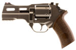 Chiappa Firearms 340222 Rhino 40DS Small Frame 357 Mag 6 Shot, 4" Nickel-Plated Steel Vent Rib Barrel & Cylinder, Nickel-Plated Aluminum Frame, Walnut Grip, Concealed Hammer 2 5644