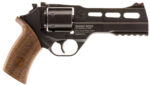 Chiappa Firearms CF340246 Rhino 50SAR Medium Frame 357 Mag 6rd 5" Black Anodized Steel Vent Rib Barrel, Black Cylinder, Black Anodized Aluminum Frame w/Picatinny Rail, Walnut Grip, Exposed Hammer 2 5652
