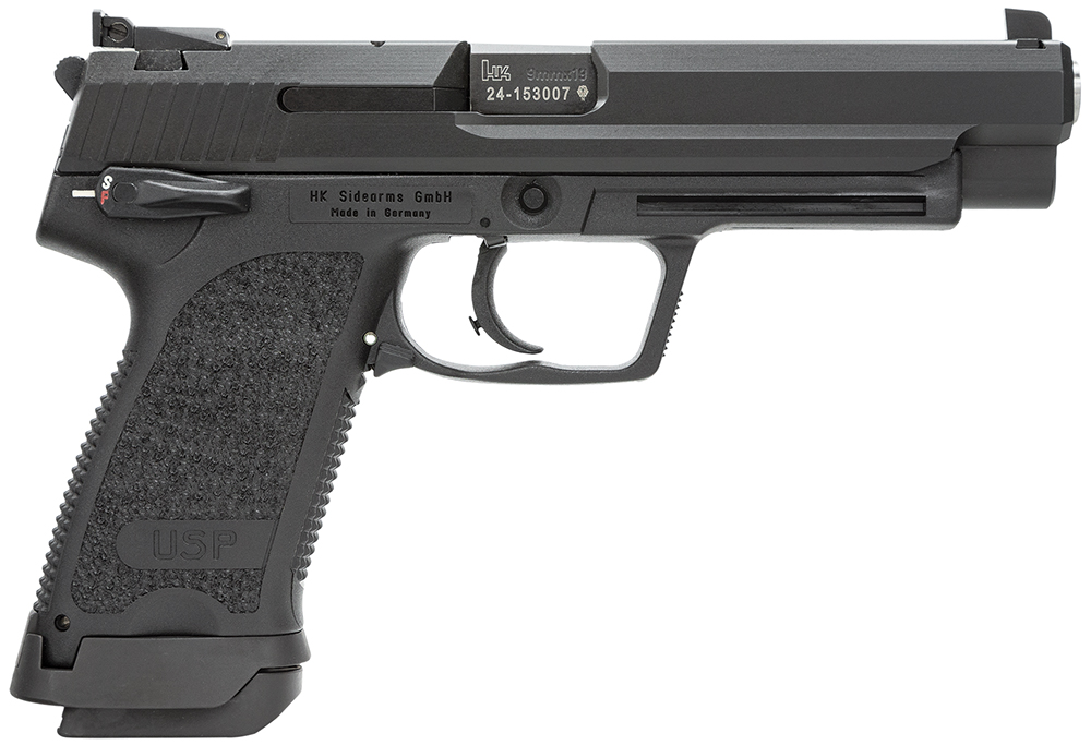 HK 81000363 USP Expert V1 9mm Luger 18+1, 5.19" Black Polygonal Rifled Barrel, Black Serrated Steel Slide, Black Polymer Frame, Black Polymer Grip Ambidextrous 1 83309