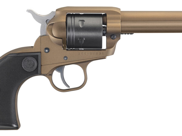 Ruger 2004 Wrangler  22 LR 6 Shot 4.62" Burnt Bronze Cerakote Barrel, Black Cerakote Cylinder, Burnt Bronze Cerakote Frame Black Checkered Polymer Grips