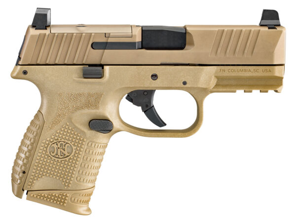 FN 66100574 509C MRD 9mm Luger 15+1/12+1, 3.70" Black Recessed Target Crown/Steel Barrel, Flat Dark Earth PVD Optic Ready/Serrated Slide & Polymer Frame w/Picatinny Rail,  Ambidextrous