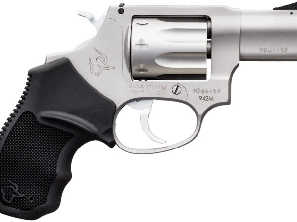 Taurus 2942M029 942  22 WMR 8rd 2" Barrel, Overall Matte Finish Stainless Steel & Finger Grooved Black Polymer Grip
