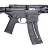 Smith & Wesson 13321 M&P15 Pistol 22 LR 8" Black Carbon Steel Barrel 25+1, Black SB Tactical SBA3 Adjustable Arm Brace Stock, Black Magpul MOE Grip, Manual Safety, Optics Ready 2 132139