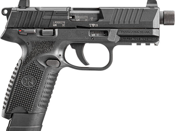 FN 66101011 502 Tactical 22 LR 10+1 4.60" Steel Threaded Barrel, Black Optic Ready/Serrated Slide & Polymer Frame w/Picatinny Rail, Black Textured Polymer Grip, Ambidextrous