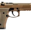 Beretta USA JS92QM9A4G M9A4 Centurion 9mm Luger 5.10" Barrel 10+1, Flat Dark Earth Cerakote Frame, Serrated Steel Optic Cut Slide, Polymer Grip & Decocker Safety 2 139797