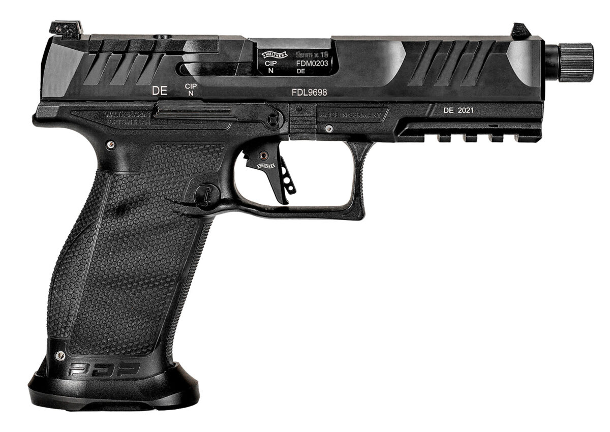Walther Arms 2842521 PDP Pro SD 9mm Luger 18+1 5.10" Threaded Barrel, Black, Optic Cut/Serrated Slide, Polymer Frame with Pic. Rail, Performance Duty Grip, Flared Magwell 1 141059