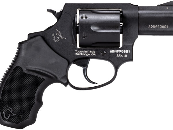 Taurus 2-85621UL 856 Ultra-Lite Small Frame 38 Special +P 6 Shot 2" Matte Black Carbon Steel Barrel & Cylinder, Matte Black Anodized Aluminum Frame, Black Finger Groove Rubber Grip