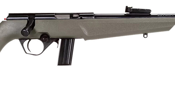 Rossi  RB22  Compact 22 LR 10+1, 16" Matte Black Button Rifled Free Floating Steel Barrel, Matte Black Stainless Steel Receiver, OD Green Monte Carlo Stock, Right Hand