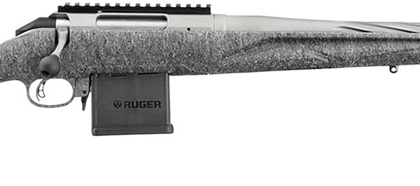 Ruger 46908 American II  Full Size 204 Ruger 10+1 20" Gun Metal Gray Cerakote Spiral Fluted Threaded Barrel & Alloy Steel Receiver w/Picatinny Rail, Gray Splatter Adj LOP Synthetic Stock