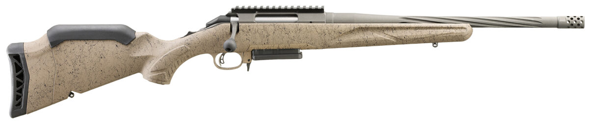 Ruger 46928 American II Ranch Full Size 6.5 Creedmoor 3+1 16.10" Cobalt Cerakote Spiral Threaded Barrel, Picatinny Rail Steel Receiver, Flat Dark Earth Splatter Adj Comb Synthetic Stock 1 164957