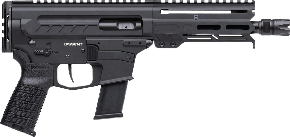 CMMG 45A4C0FAB Dissent MKG 45 ACP 13+1 6.50" Black Nitride Medium Taper Threaded Barrel, CMMG 5.5" M-LOK Handguards, Black Armor Cerakote Aluminum Picatinny Rail Receiver, CMMG Zeroed Grips 1 166370