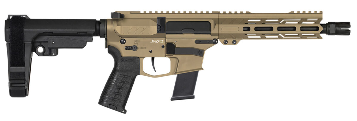 CMMG 10A570FCT Banshee MK10 10mm Auto 15+1 8" Black Nitride Threaded Barrel, M-LOK Handguards, Coyote Tan Cerakote Aluminum Picatinny Rail Receiver, Black CMMG Zeroed Grips, Glock Compatible 1 166430
