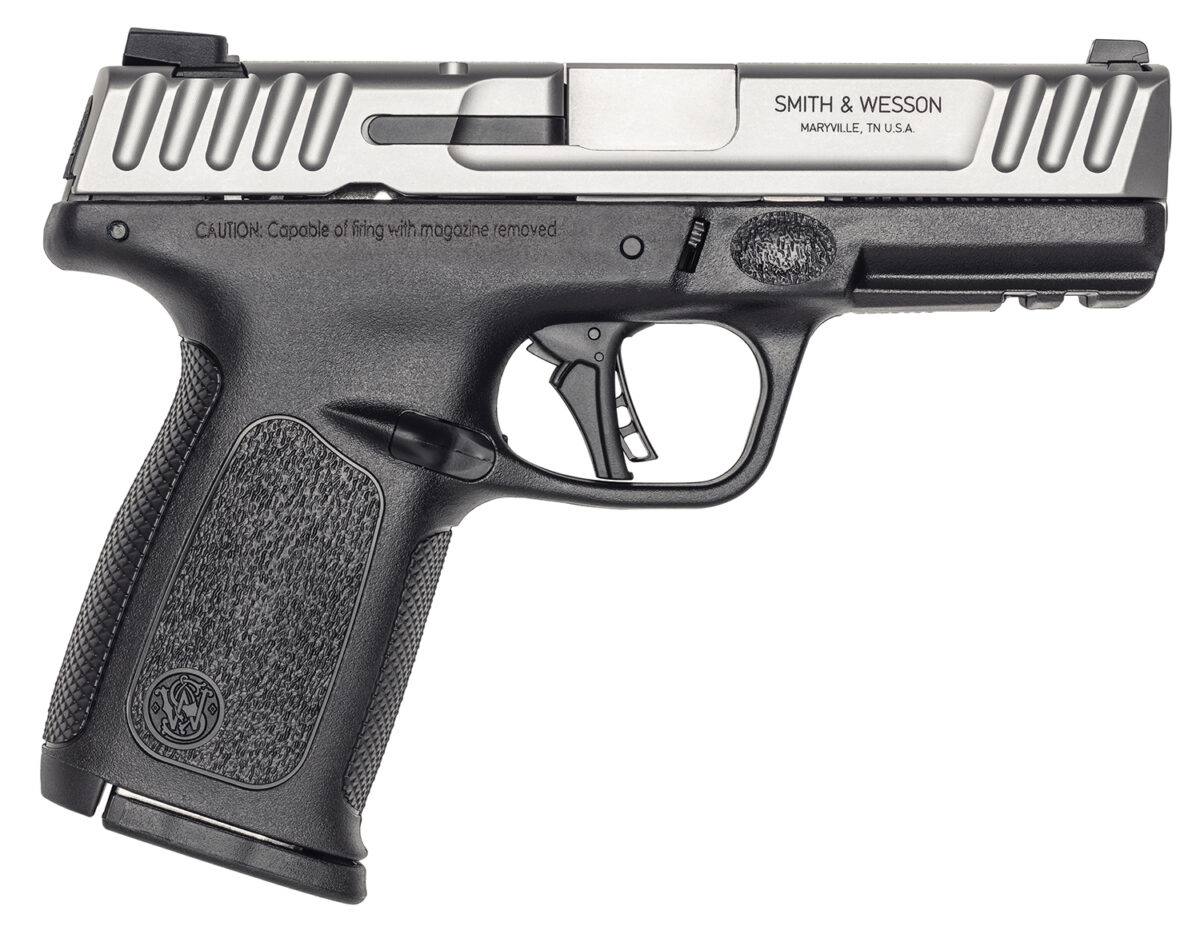 Smith & Wesson 13936 SD40 2.0 Compact Frame 40 S&W 14+1 4" Stainless Steel Barrel, Satin Serrated Stainless Steel Slide, Black Polymer Frame w/Picatinny Rail, Textured Grip 1 168570