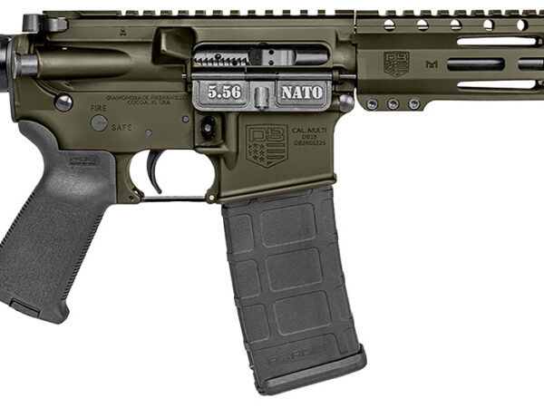 Diamondback DB1916K101 DB15  5.56 NATO 30+1 10" Black Nitride Heavy Threaded Barrel, OD Green Cerakote Picatinny Rail Aluminum Receiver, 9" M-LOK Handguard SB Tactical Brace & Black Magpul MOE Grip