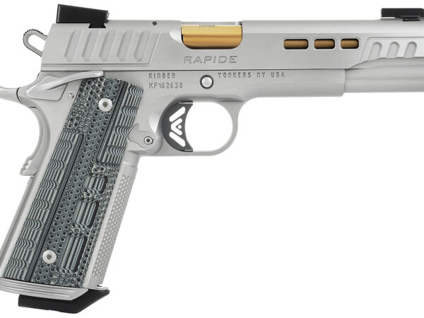 Kimber Mfg.,inc 3000420CA Rapide Dawn (CA) (MA) 9mm 9+1 5" KimPro Silver Front and Rear Serrations Stainless Steel Slide Gray/black Rapide G10 Grip
