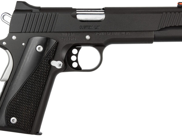 Kimber Mfg, Inc 3700595 Custom LW Nightstar 45 ACP 8+1 5" Stainless Match Grade Barrel, Black Serrated Steel Slide, Black Aluminum Frame w/Beavertail, Black/Gray Laminate Grip