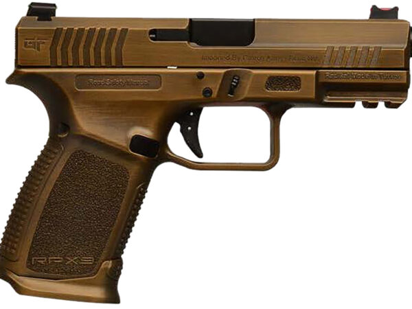 Gforce Arms GFRPX3C9BNZ Exodus  9mm Luger 15+1 4.02" Black Steel Barrel, Bronze Cerakote Serrated Steel Slide, Bronze Cerakote Polymer Frame w/Accessory Rail, Textured Grip