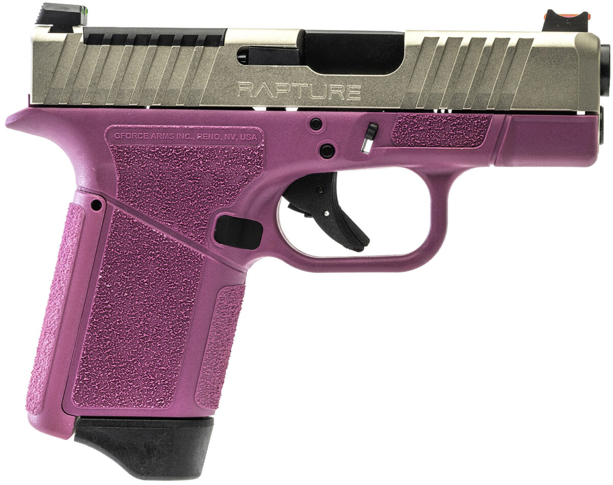 Gforce Arms GF932512PIN Rapture Sub-Compact Frame 9mm Luger 12+1 3.25" Black Steel Barrel, Nickel Steel Optic Cut/Serrated Slide, Pink Cerakote Polymer Frame, Shield RMSc/RMR Footprint 1 180944
