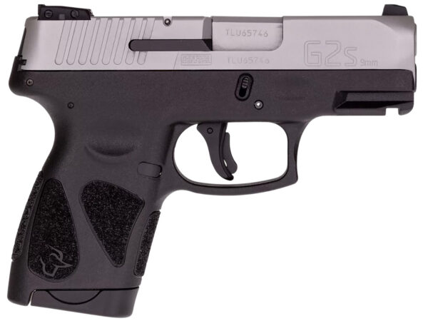 Taurus 1-G2S939 G2S  Compact Frame 9mm Luger 7+1 3.26" Matte Stainless Steel Barrel, Matte Stainless Steel Serrated Slide, Black Polymer Frame w/Accessory Rail, Black Polymer Grip