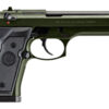 Beretta USA J92F300GR10 92FS Full Size Frame 9mm Luger 10+1 4.90" Black Steel Barrel, OD Green Cerakote Serrated Slide, OD Green Cerakote Aluminum Frame w/Beavertail, Black Textured Grip 2 182721