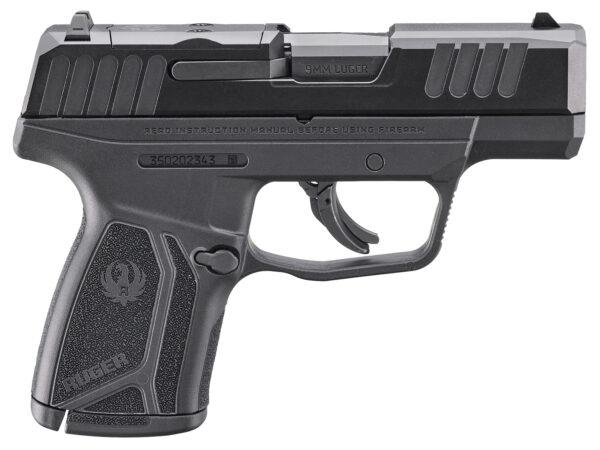 Ruger 3514 Max-9  9mm Luger 12+1 3.20" Black Oxide Alloy Steel Barrel, Black Oxide Alloy Steel Optic Ready/Serrated Slide, Black Polymer Frame, Shield RMSc/JPoint Footprint