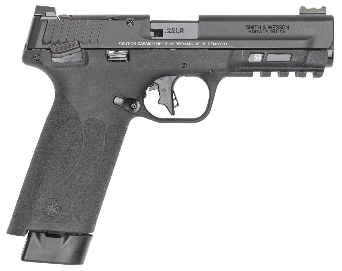 Smith & Wesson 14312 M&P 22x Full Size Frame 22 LR 20+1 4.10" Black Armornite Threaded Barrel, Black Armornite Optic Cut/Serrated Slide, Black Polymer Frame w/Picatinny Rail, Textured Grip 1 184045