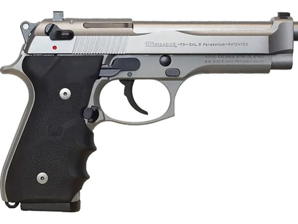 Beretta USA J92F560M 92FS Inox Full Size Frame 9mm Luger 15+1 4.90" Satin Steel Barrel, Satin Stainless Steel Serrated Slide, Satin Anodized Aluminum Frame, Black Stippled Rubber Grip
