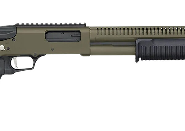 Mossberg 50757 590R  12 Gauge Pump 3" 6+1 18.50" OD Green Cerakote Heat Shield Barrel, OD Green Cerakote Steel Receiver, Black AR Mil-Spec Adjustable Synthetic Stock, Black Magpul Grip