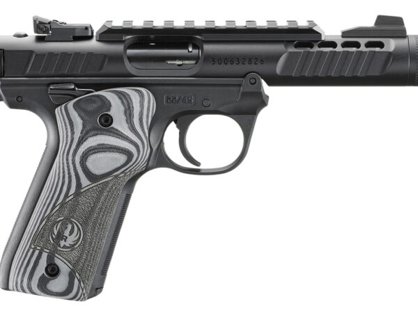 Ruger 43959 Mark IV 22/45 Lite 22 LR 10+1 4.40" Black Stainless Steel Non-Threaded Barrel, Black Anodized Receiver w/Picatinny Rail, Black Polymer Frame, Black/Gray G10 Grip