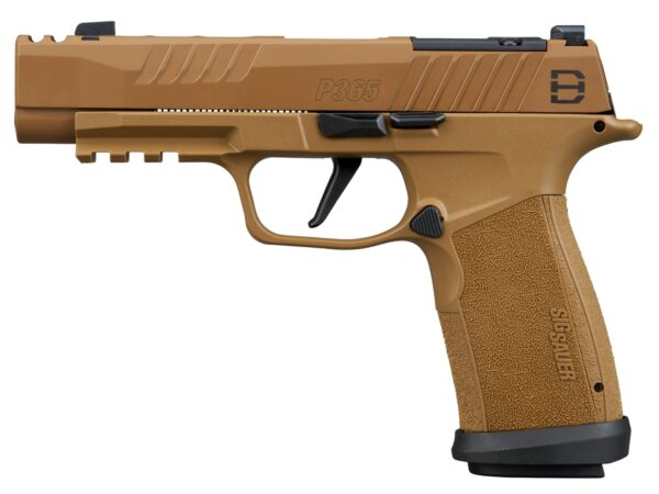 Sig Sauer 365XF9DH310 P365 DH3 Compact 9mm Luger 10+1 3.70" Black DLC Barrel, Coyote Cerakote Stainless Steel Lightening Cut/Optic Ready/Serrated Slide & Frame w/Picatinny Rail, Interchangeable Backst