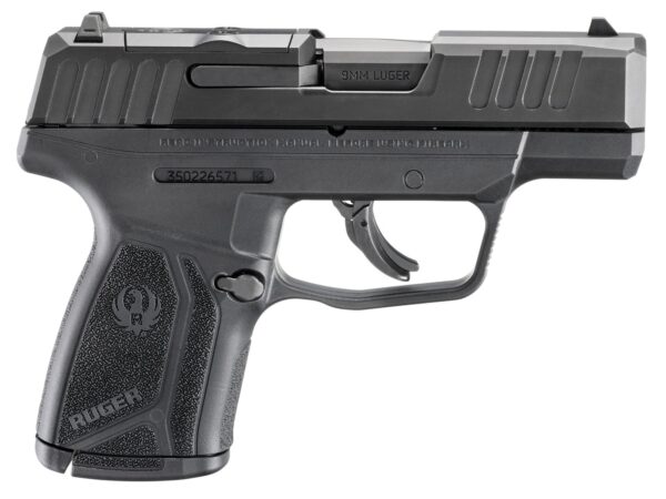 Ruger 3519 Max-9  Compact 9mm Luger 10+1 3.20" Black Nitride Alloy Steel Barrel & Optic Ready/Serrated Slide, Black Polymer Frame, Textured Grip, Shield RMSc/JPoint Footprint