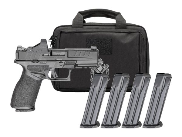 Springfield Armory EC9409BFCCAPAC Echelon 40F.C Gear Pac *CA Compliant 9mm Luger 10+1 4" Black Melonite Barrel, Steel Optic Ready/Serrated Slide, Black Polymer Frame w/Picatinny Rail, Ambidextrous