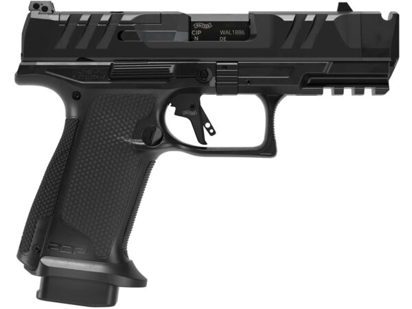 Walther Arms 4797050 PDP Pro X Sub-Compact Frame 9mm Luger 10+1 3.75" Black Barrel, Black Optic Ready/Serrated Slide, Black Polymer Frame w/Picatinny Rail, Black Textured Grip