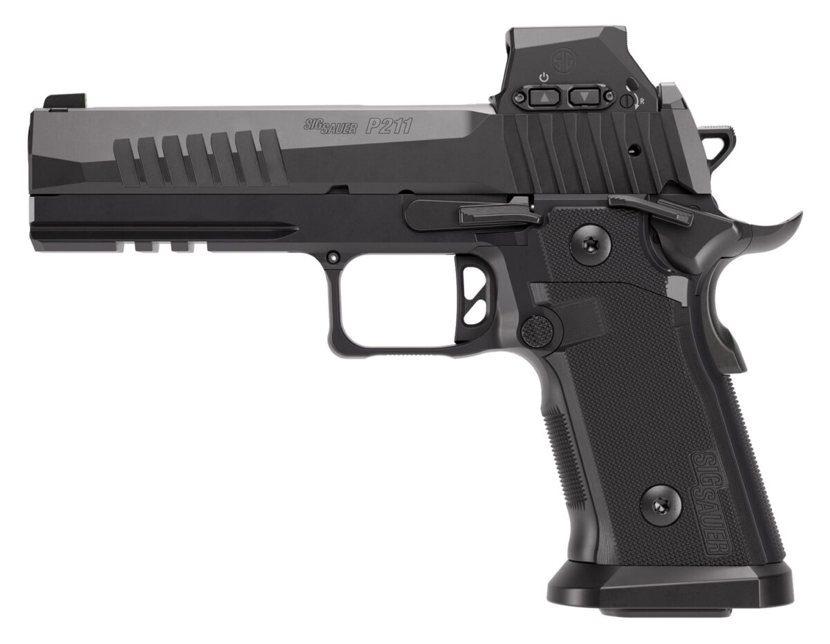 Sig Sauer 211F9GT5RXSL P211 GT5 w/Optic Full Size 9mm Luger 21+1 5" Black Barrel, Black Nitron Stainless Steel Serrated w/Optic Slide & Frame w/Beavertail & Picatinny Rail, G10 Grip Panels, Sig ROMEO- 1 191994