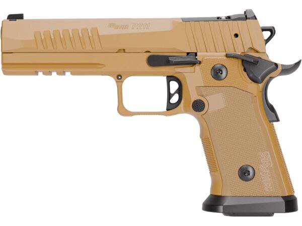 Sig Sauer 211F9GT5COY P211 GT5 Full Size 9mm Luger 21+1 5" Black Barrel, Coyote Cerakote Stainless Steel Optic Ready/Serrated Slide &  Frame w/Beavertail & Picatinny Rail, G10 Grip Panels, SIGLOC-PRO