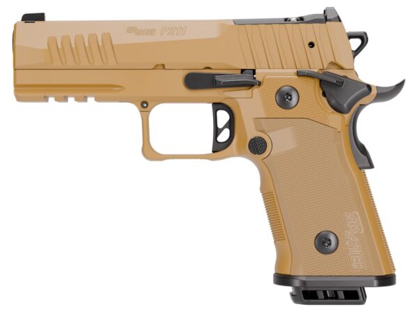 Sig Sauer 211CA9GT4COY P211 GT4 Carry 9mm Luger 21+1 4.20" Black Barrel, Coyote Cerakote Stainless Steel Optic Ready/Serrated Slide & Stainless Steel Frame w/Beavertail & Picatinny Rail, G10 Grip Pane