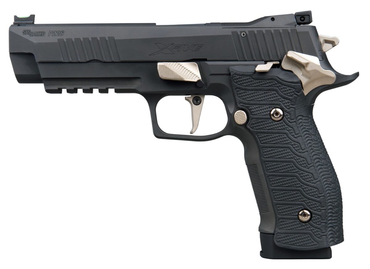 Sig Sauer 226X59NMRSAO10 P226 XFive Nightmare Full Size Frame 9mm Luger 10+1 5" Bull Barrel, Black Nitron Stainless Steel Optic Ready/Serrated Slide & Frame w/Beavertail & Picatinny Rail, Custom Hogue 1 197102
