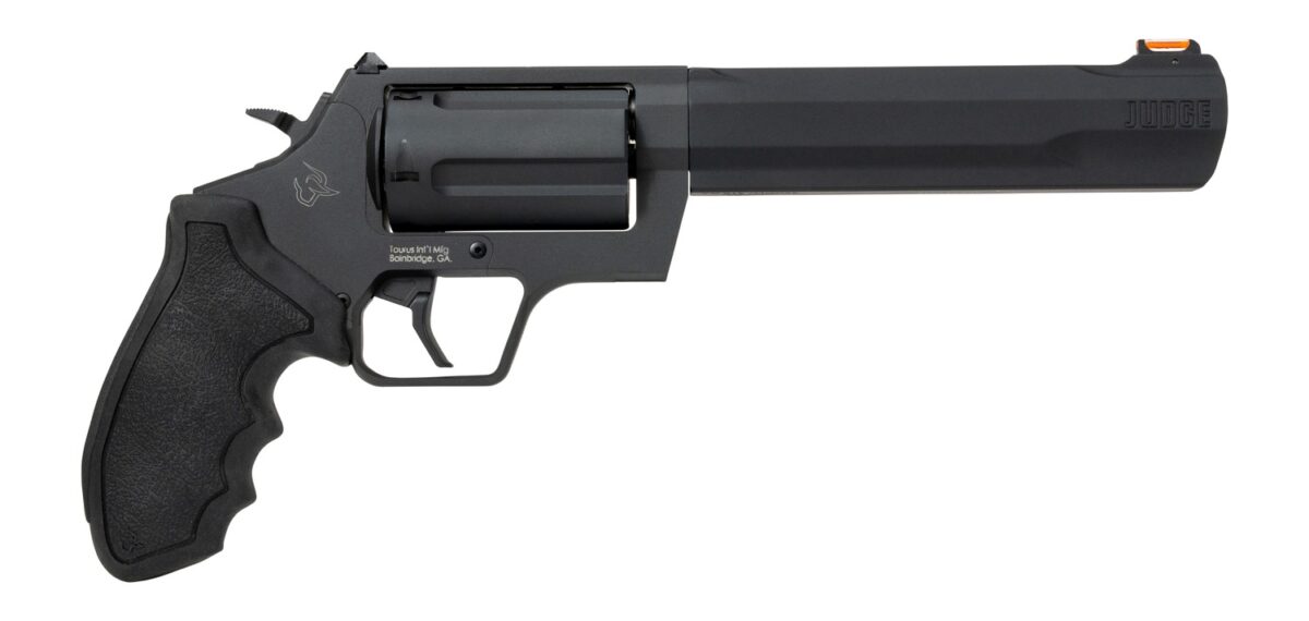 Taurus 2-JUDGE61 Judge 45 Long Colt/410 Gauge 5 Shot 6.50" Black Stainless Steel Barrel, Cylinder & Frame, Black Rubber Grip, Transfer Bar Safety 1 197944