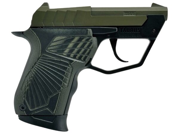 Taurus 1-22TUC13-ODG 22TUC  Micro-Compact 22 LR 9+1 2.50" OD Green Tip-Up Barrel, OD Green Cerakote Serrated Slide, Black Polymer Frame, VZ G10 Grip