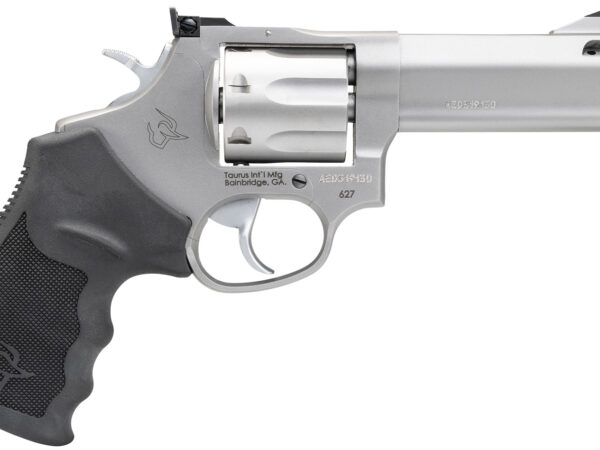 Taurus 2-627049 Tracker 627 Medium 357 Mag/38 Special +P 7 Shot 4" Matte Stainless Steel Barrel, Cylinder & Frame, Black Ribber Grip, Transfer Bar Safety, Exposed Hammer