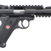 Ruger 40150 Mark IV Tactical 22 LR Caliber with 4.40" Threaded/Picatinny Rail Barrel, 10+1 Capacity, Overall Blued Metal Finish, Checkered Black Polymer Grip & Fixed Sights 2 44366