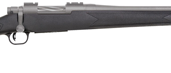 Mossberg 28005 Patriot  243 Win 5+1 22" Stainless Cerakote Fluted Barrel, Stainless Cerakote Receiver Drilled & Tapped, Black Fixed Synthetic Stock, Right Hand