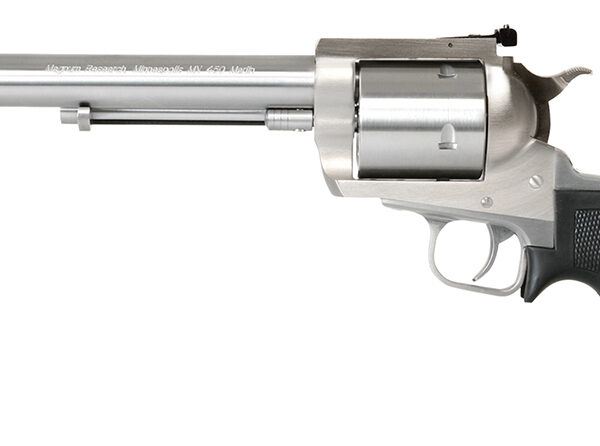 Magnum Research BFR45707 BFR Long Cylinder Large Frame 45-70 Gov 5 Shot, 7.50" Brushed Stainless Steel Barrel, Cylinder & Frame, Black Hogue Rubber Grip, Exposed Hammer